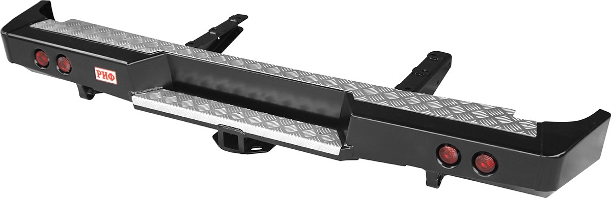 RIFGAZ-20150 задний силовой бампер РИФ на ГАЗ Соболь с квадратом под фаркоп и фонарями стандарт