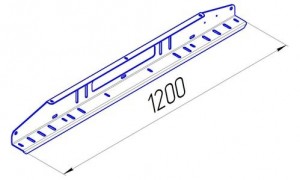 OJeep 01.197.01 комплект из двух алюминиевых крашеных боковин под 2 опоры, 6 поперечин, длина 1200 мм