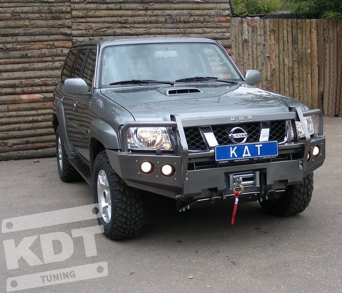 KDT силовой передний бампер со съемным кенгурином на Nissan Patrol