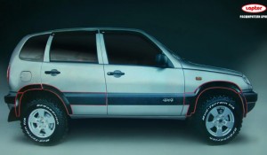 Lapter ТКН 23 расширители арок на Chevrolet Niva до 2008 с накладками на бампера