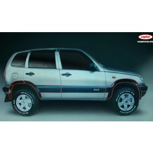 Lapter ТКН 23 расширители арок на Chevrolet Niva до 2008 с накладками на бампера