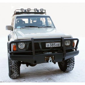 Силовой бампер на Nissan Patrol (Safari) Y60 передний под мехлебедку